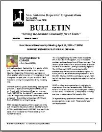 March 2009 SARO Bulletin